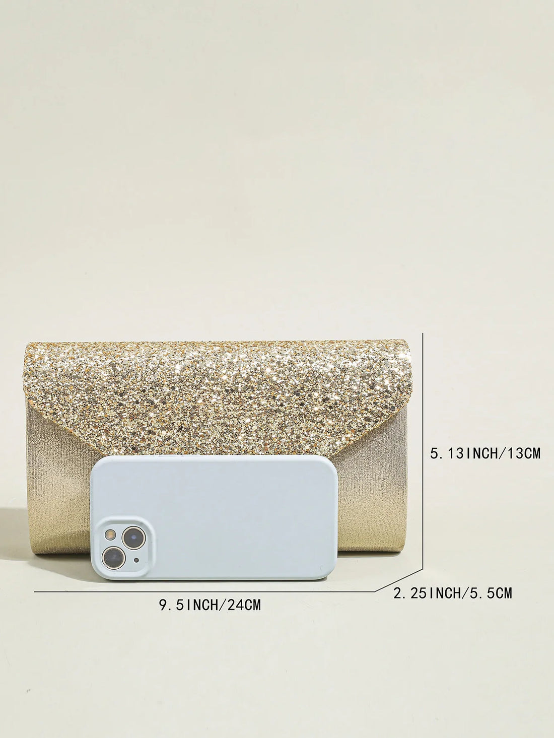 Women evening envelope handbag with sequins and chain shoulder strap, stylish clutch for parties by Mohammad Collection.