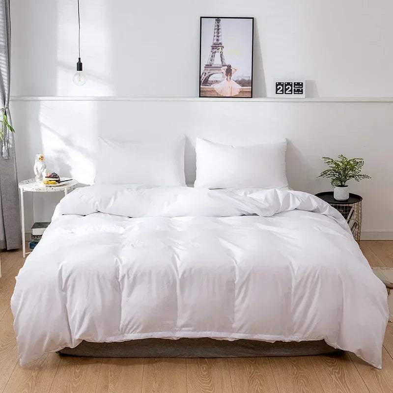 Nordic solid color sanding duvet cover from MC The Black Diamonds, featuring a smooth, minimalist bedsheet design in neutral tones.