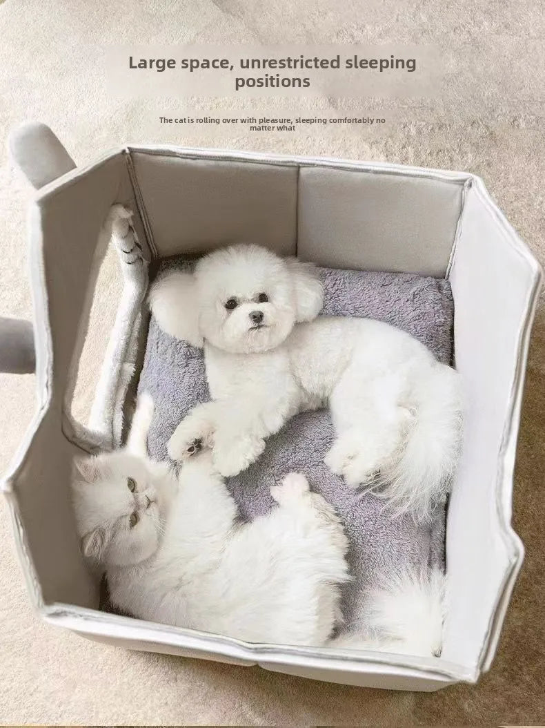 Foldable 3kg puppy house and small dog kennel bed by MC THE BLACK DIAMOND, with a cozy cat condo house design.