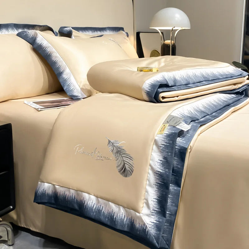 Feather embroidered summer blanket by 𝕄𝕔 𝕋𝕙𝕖 𝔹𝕝𝕒𝕔𝕜 𝔻𝕚𝕒𝕞𝕠𝕟�
