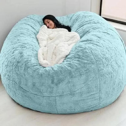 Large MC THE BLACK DIAMOND oversized bean bag chair cover in soft fabric, designed for easy fitting and comfortable lounging.