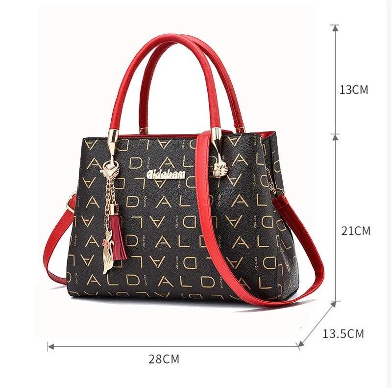MC THE BLACK DIAMOND PU leather casual crossbody bag for women, large capacity designer tote with travel shoulder strap