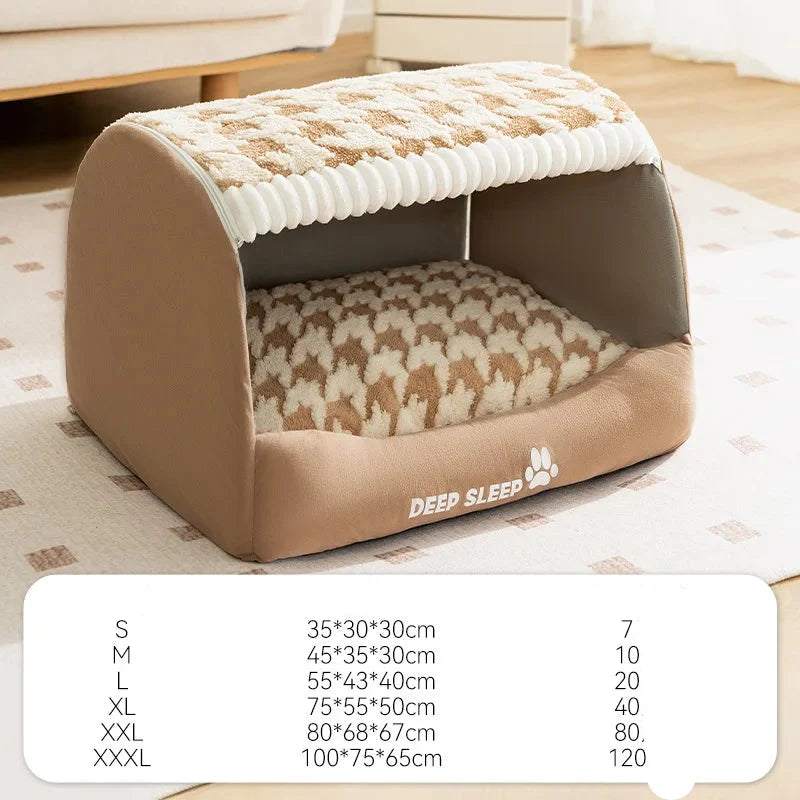 MC THE BLACK DIAMOND large dog kennel nest with washable, warm winter dog bed mat for medium and large dogs.