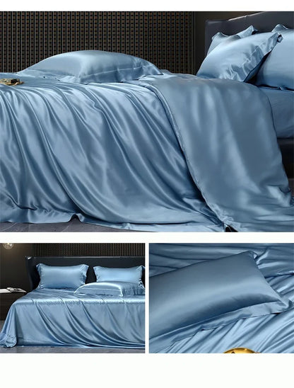 Solid silk bedding set from 𝕄𝕔 𝕋𝕙𝕖 𝔹𝕝𝕒𝕔𝕜 𝔻𝕚𝕒𝕞𝕠𝕟𝕕