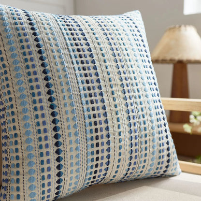 Nordic striped dots woven cushion cover by MC THE BLACK DIAMOND, cotton and linen geometric throw pillowcase for home decor.