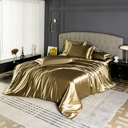 Black satin duvet cover from 𝕄𝕔 𝕋𝕙𝕖 𝔹𝕝𝕒𝕔𝕜 𝔻𝕚𝕒𝕞𝕠𝕟𝕕