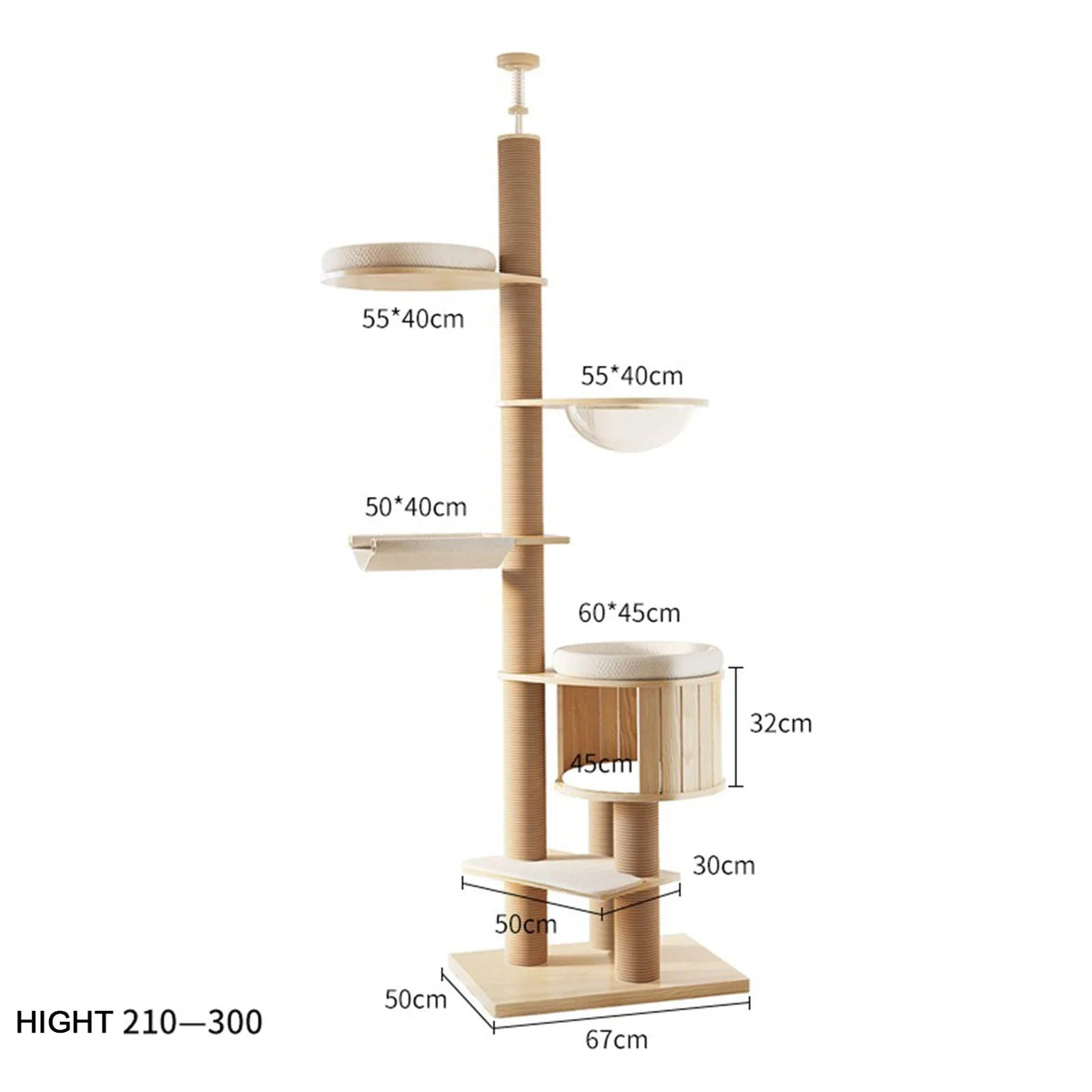 MC THE BLACK DIAMOND YXT Cat Tree with Cat Nest and Perch, multi-level floor-to-ceiling cat tower for scratching and lounging.