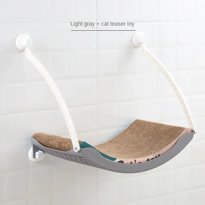 MC THE BLACK DIAMOND cat hammock bed with Arctic fleece cushion, suction cup, and hanging design for balcony windows.