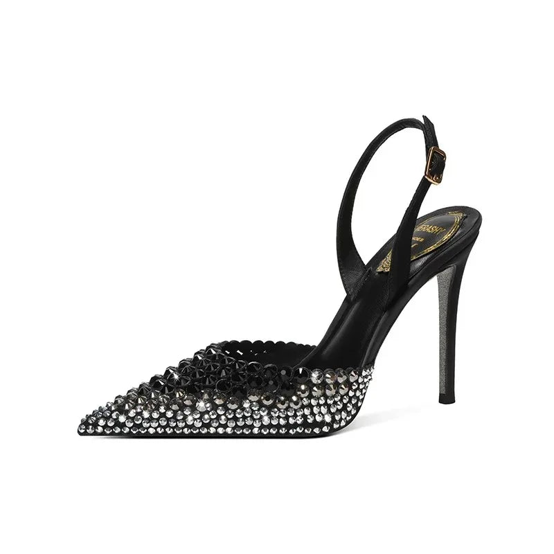 Luxury Rhinestones gradient slingback heels by 𝕄𝕔 𝕋𝕙𝕖 𝔹𝕝𝕒𝕔𝕜 𝔻𝕚𝕒𝕞𝕠𝕟
