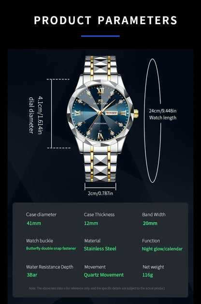 Men’s luxury watch by 𝕄𝕔 𝕋𝕙𝕖 𝔹𝕝𝕒𝕔𝕜 𝔻𝕚𝕒𝕞𝕠𝕟𝕕
