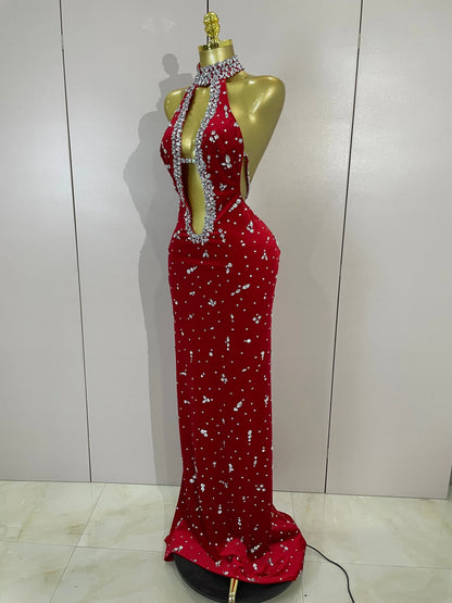MC Sparkly velvet dress by MC THE BLACK DIAMOND featuring shimmering fabric and elegant design, shown on a model.