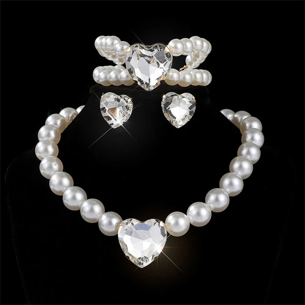 Elegant bridal jewelry set featuring a versatile necklace and matching earrings by MC THE BLACK DIAMOND, shown in a stylish image.