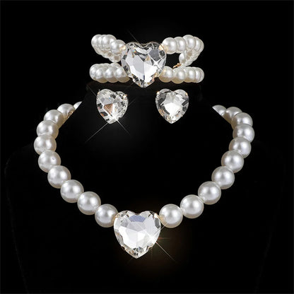 Elegant bridal jewelry set featuring a versatile necklace and matching earrings by MC THE BLACK DIAMOND, shown in a stylish image.