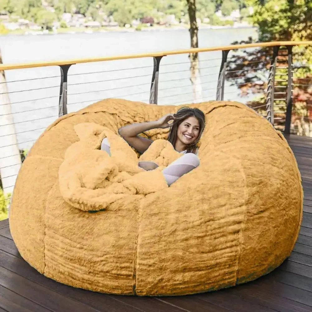 MC THE BLACK DIAMOND oversized bean bag chair cover in soft fabric, designed for comfort and easy fitting.