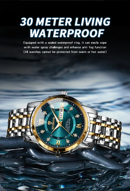 Luxury MC The Black Diamond diver watch for men, 30ATM waterproof sport watch with date display and stylish jewelry design.