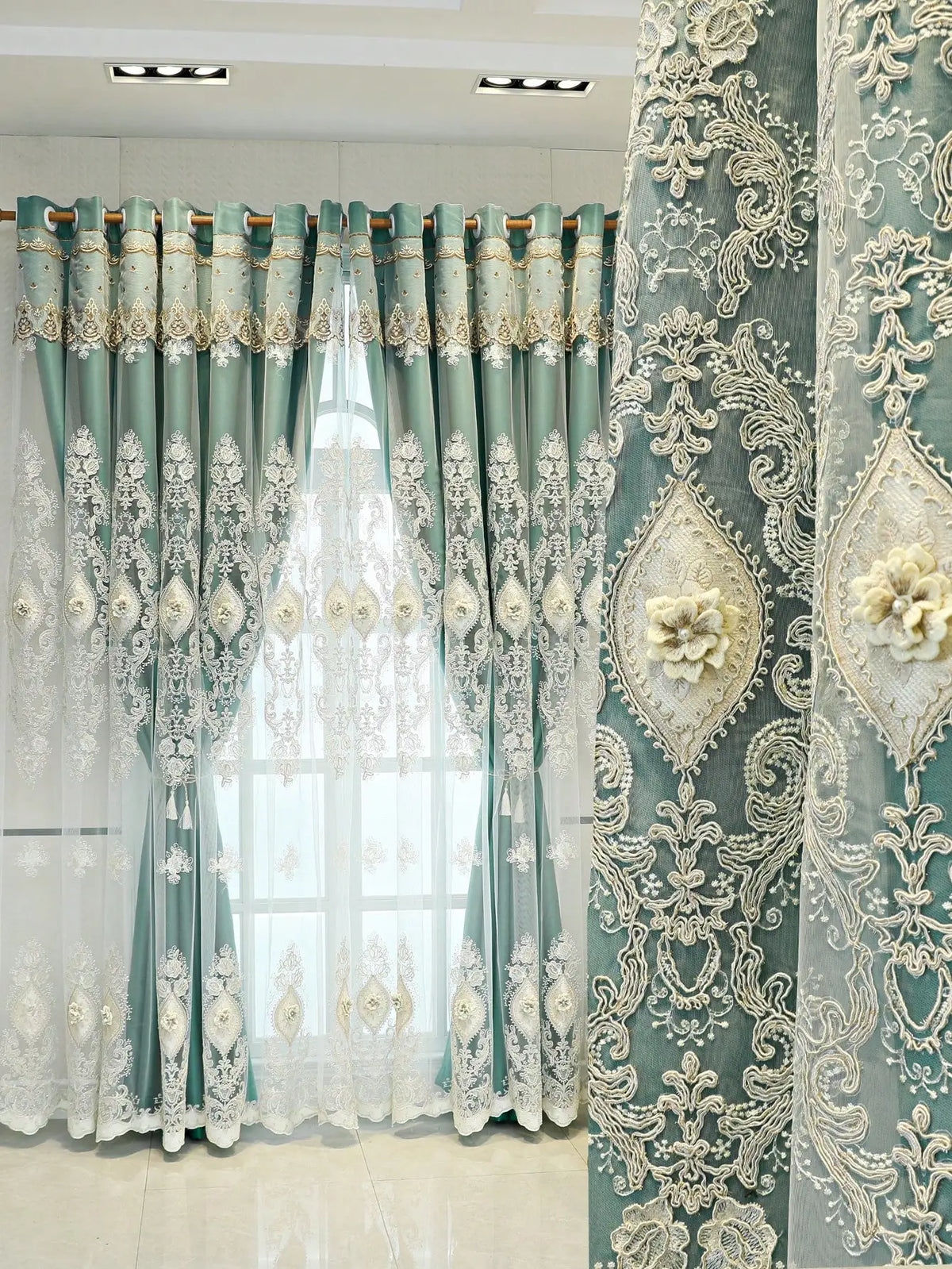 Luxury vintage-style embroidered curtains by 𝕄𝕔 𝕋𝕙𝕖 𝔹𝕝𝕒𝕔𝕜 𝔻𝕚𝕒𝕞𝕠𝕟�