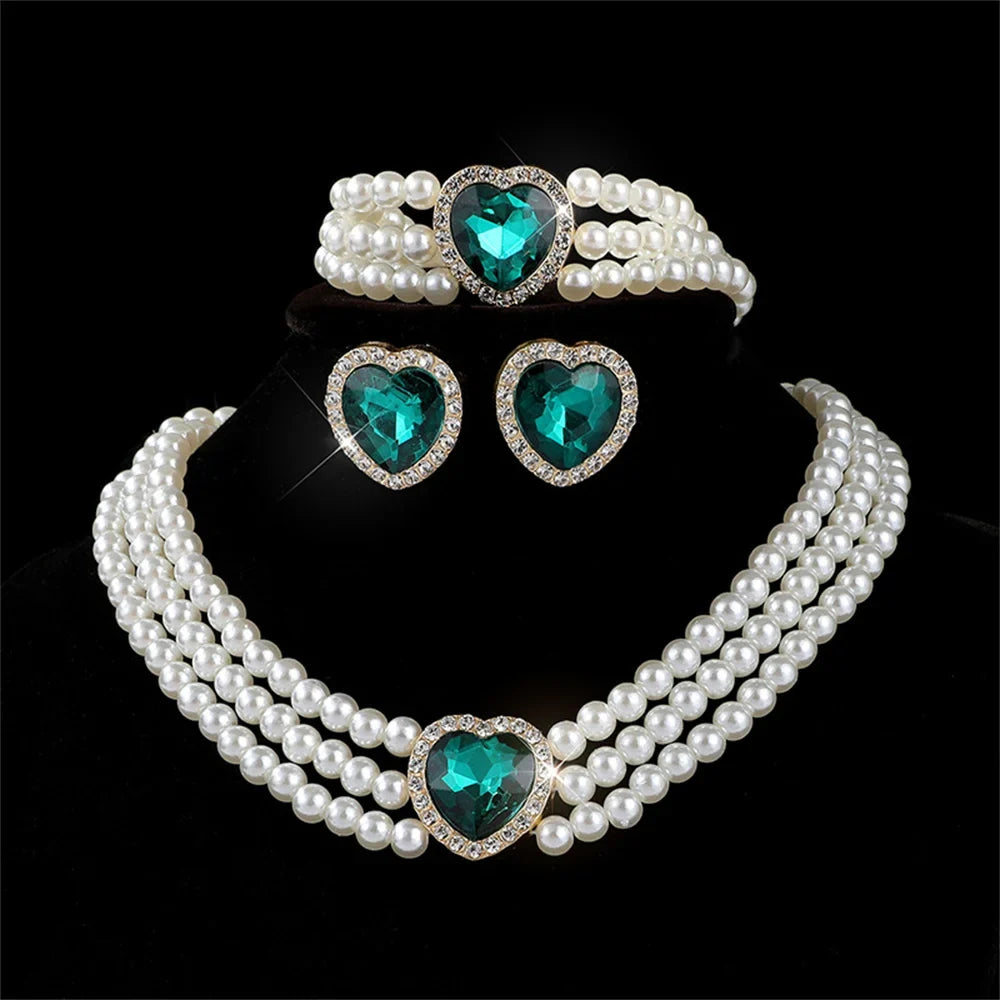 Versatile bridal jewelry set featuring a necklace and matching earrings by MC THE BLACK DIAMOND, elegant and perfect for wedding attire.