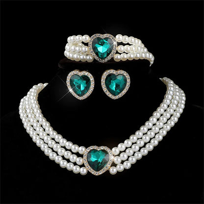 Versatile bridal jewelry set featuring a necklace and matching earrings by MC THE BLACK DIAMOND, elegant and perfect for wedding attire.