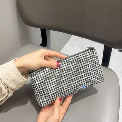 Luxury MC THE BLACK DIAMOND rhinestones clutch purse, women&