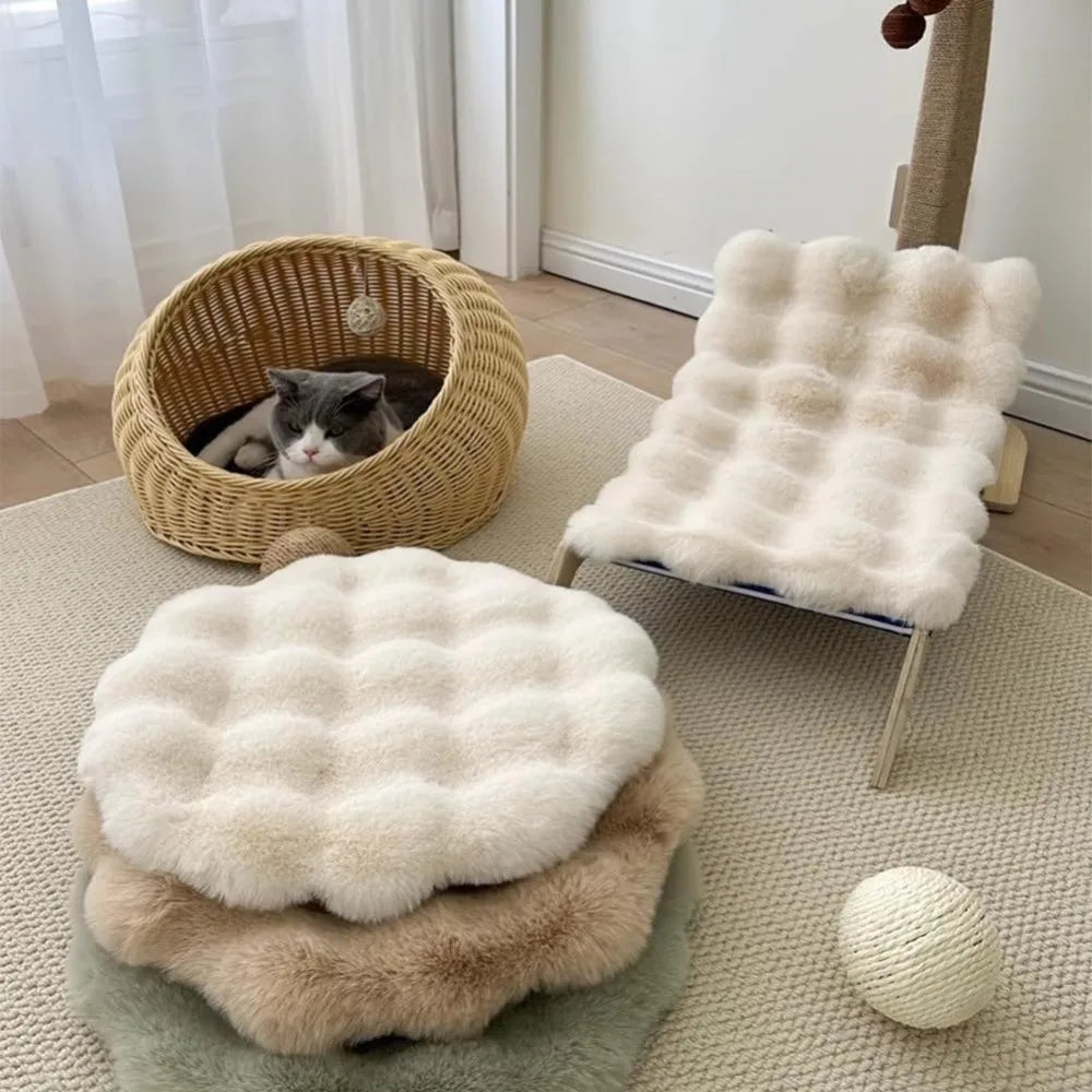 Round washable pet cushion bed with non-slip bottom, insulating dog pillow for comfortable sleeping by MC THE BLACK DIAMOND