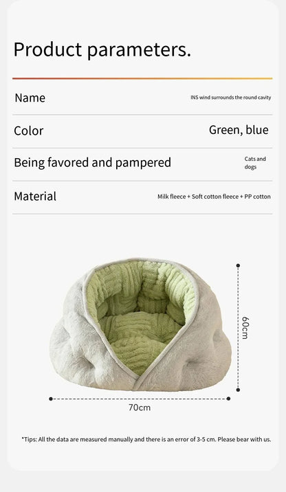 Small dog pet bed by MC THE BLACK DIAMOND, thickened winter warm security bed with plush Teddy Bear design for all-season comfort