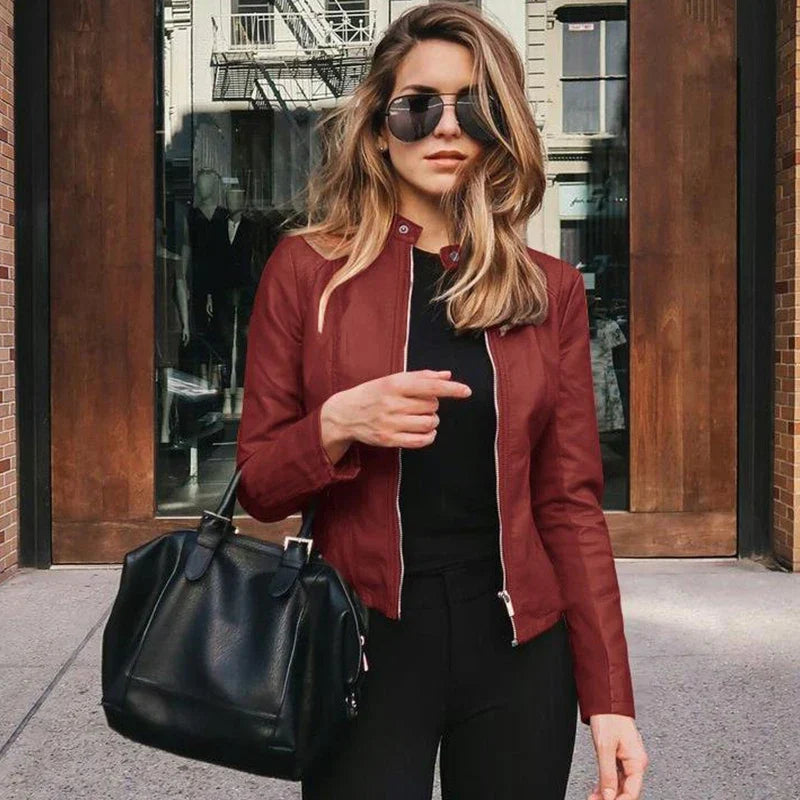 Women’s zip-up jacket from Mohammad Collection, featuring a stylish female jacket with zipper closure and modern design.