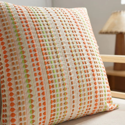 Nordic striped dots woven cushion cover by MC THE BLACK DIAMOND, cotton and linen geometric throw pillowcase for sofa decor