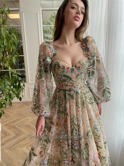 Customized long sleeve floral embroidery lace dress by 𝕄𝕔 𝕋𝕙𝕖 𝔹𝕝𝕒𝕔𝕜 𝔻𝕚𝕒𝕞𝕠𝕟