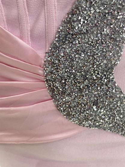 MC THE BLACK DIAMOND pink evening dress by MC BRAND, featuring elegant fabric and a stylish design for formal occasions.