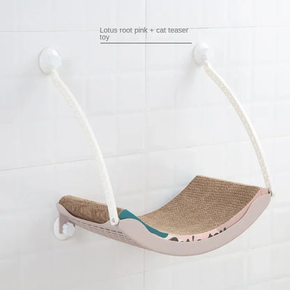 MC THE BLACK DIAMOND cat hammock bed with Arctic fleece cushion, suction cup, perfect for balcony windows and sunbathing.