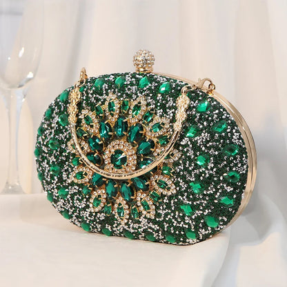Luxury diamond evening clutch bag by MC THE BLACK DIAMOND, featuring a stylish scarf design with sparkling embellishments.