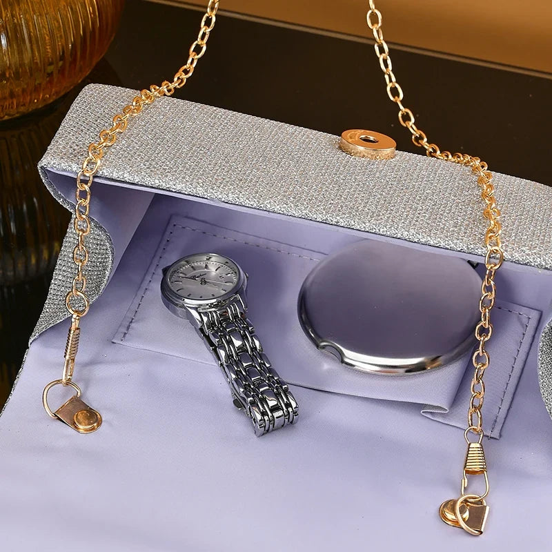 Silver wedding clutch bag by 𝕄𝕔 𝕋𝕙𝕖 𝔹𝕝𝕒𝕔𝕜 𝔻𝕚𝕒𝕞𝕠𝕟𝕕