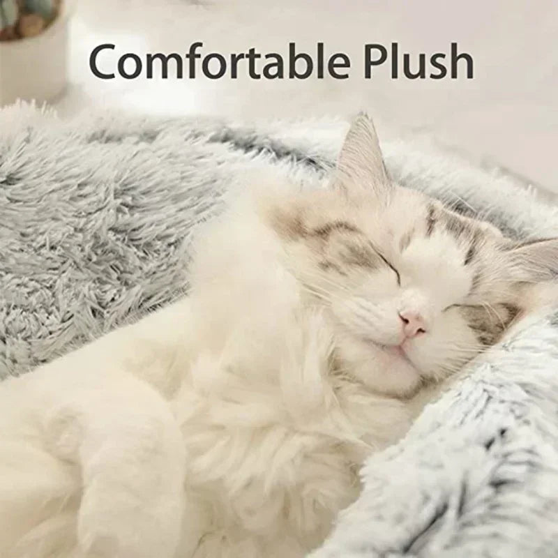 MC THE BLACK DIAMOND plush cat bed in a cozy round cave style, thick, warm, perfect for small cats and kittens to sleep comfortably.