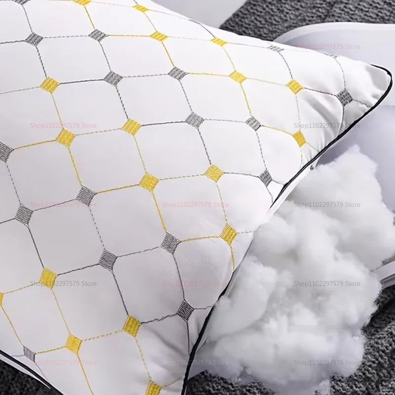 White polyester pillow insert for adults, rectangular bedding core, soft and durable, ideal for hotel, home, or dorm use.