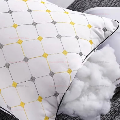 White polyester pillow insert for adults, rectangular bedding core, soft and durable, ideal for hotel, home, or dorm use.