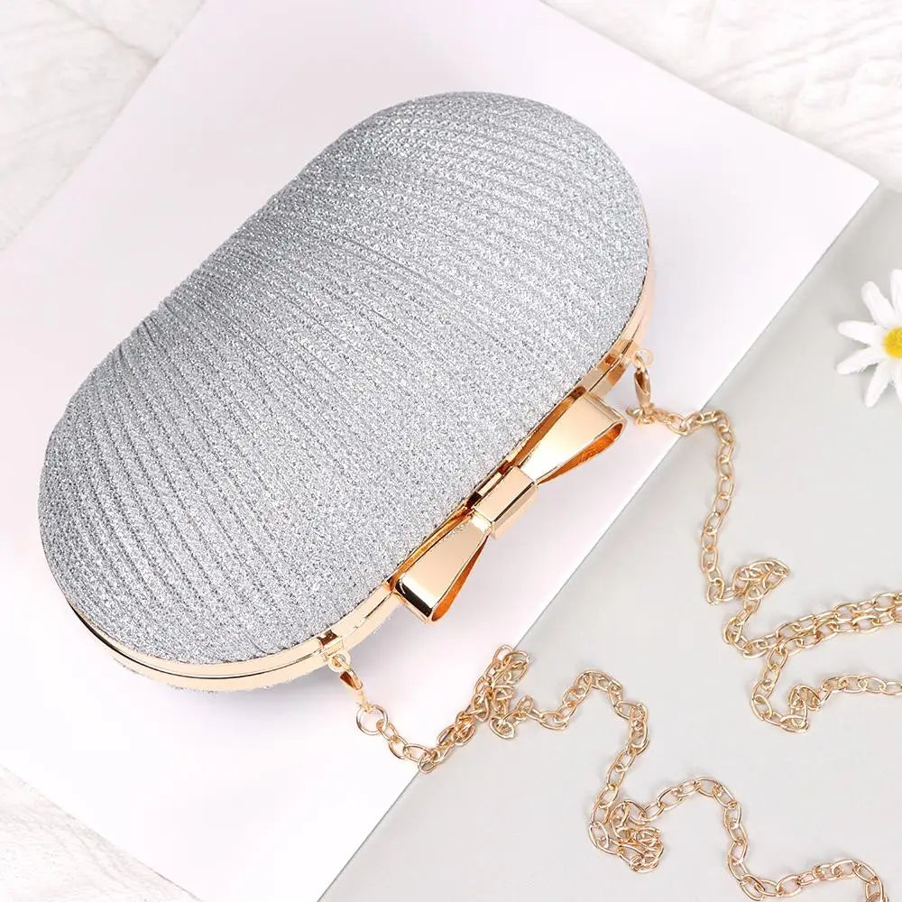 MC THE BLACK DIAMOND wedding bridal clutch handbag for women, evening party bag with chain, elegant hand bag for special occasions