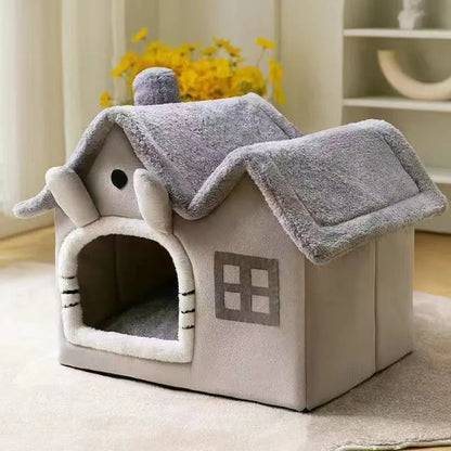 Foldable 3kg puppy house and small dog kennel bed by MC THE BLACK DIAMOND, featuring a cozy cat condo house design.