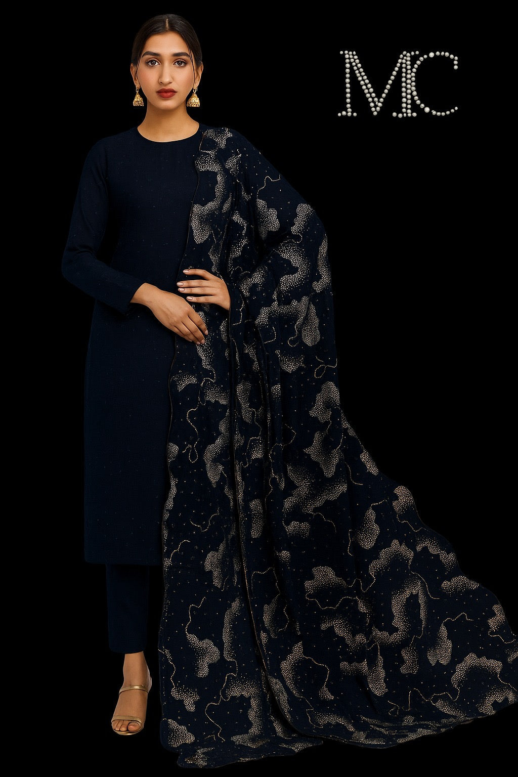 Luxurious MC THE BLACK DIAMOND velvet fabric, soft and plush with a rich, smooth texture perfect for high-end upholstery or fashion.