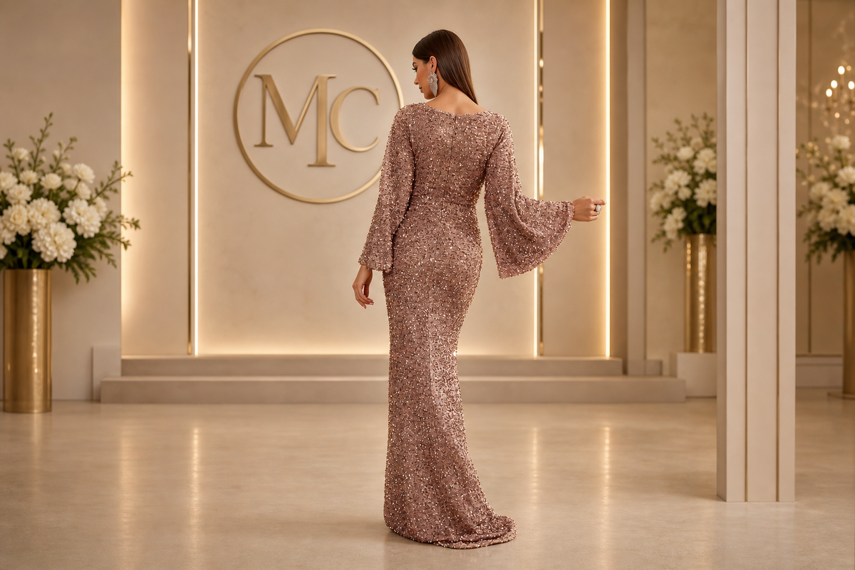 MC THE BLACK DIAMOND fashionable V-neck dress featuring a stylish, fitted design and elegant fabric, perfect for chic occasions.
